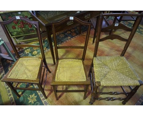 Lancashire Style Ladder Back Chair, circa late 19th / early 20th century, Having a woven Rush seat, Also with a pair of Edwar