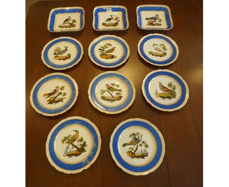 Nast of Paris, Porcelain Fruit Set, circa early 19th century, Comprising of three Serving dishes, And eight Plates, Decorated