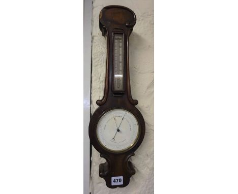 Victorian Mahogany Holosteric Barometer, Having a white enamel dial, 51cm high
