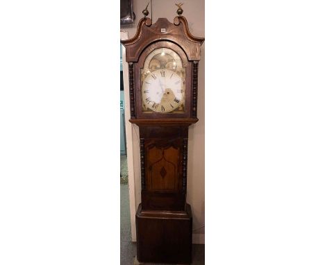 George Pringle of Earlston, Stained wood and Oak Longcase Clock, circa Late 18th / early 19th century, Having a 14 inch Paint