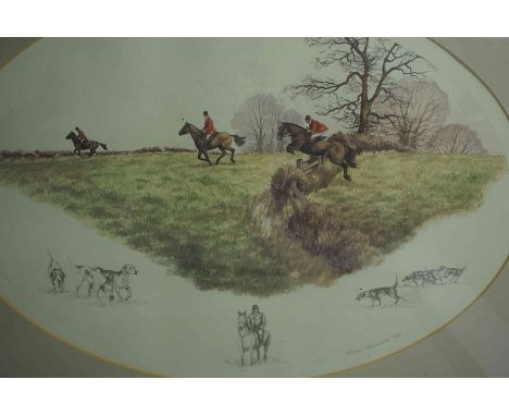 Nigel Hemming, Set of Four Hunting Prints, Signed in pencil, Dated 85, 86, 37cm x 26.5cm, (4) 