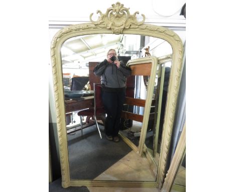 A 20th century stylised painted, with a shell finial, 165cm high, 104cm wide