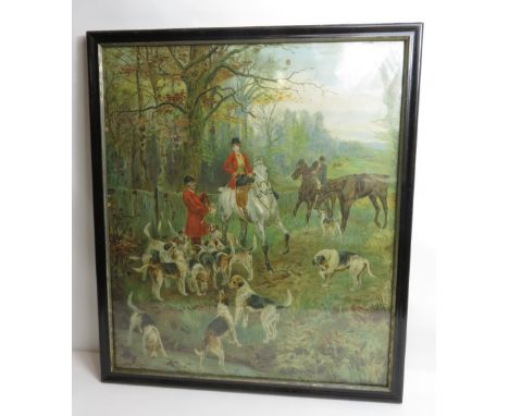 A vintage hunting print In for the brush" 44.5cm x 38cm"