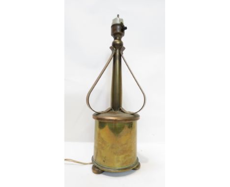 A WWI Trench art lamp, 33cm high