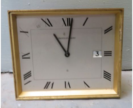 A brass cased Jaeger Lecoultre desk clock