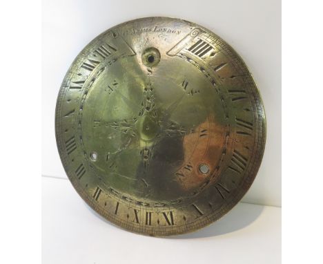 An 18th century brass compass sundial, diameter 20.3cm