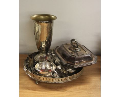 A silver plated Esso trophy and a quantity of silver plate