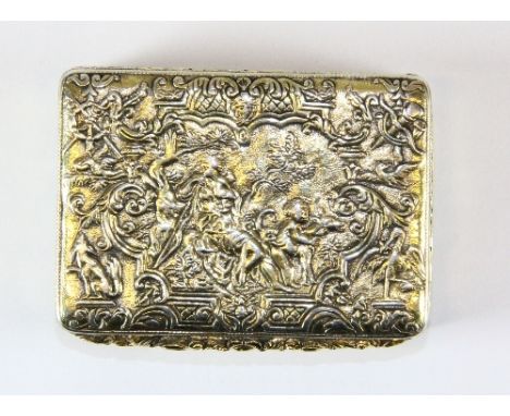 A lovely gilt lined and gilt decorated hallmarked silver snuff box, 6.5cm x 4.5cm x 2cm, London circa 1819 by Knight Bros. Pr