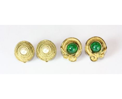 2 pairs of Christian Dior earrings and a Givenchy brooch