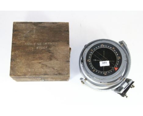 A Royal Canadian Air Force liberator compass later mounted on a gimble with original compass box