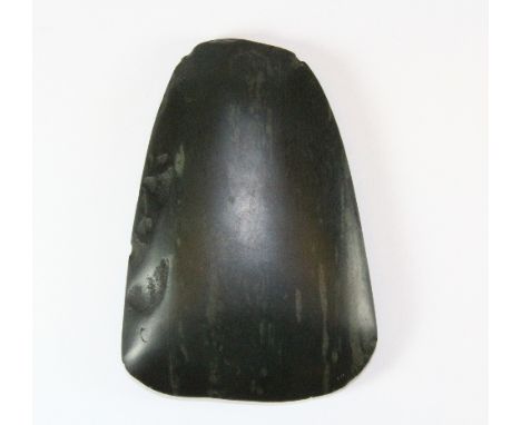 An stone age green/black stone axe head excavated New Caledonia, L 13.5cm