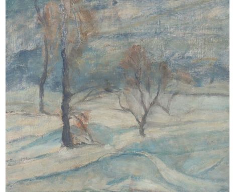 Strich-Chapell, WalterStuttgart 1877 - 1960 Sersheim. "Schwäbische Winterlandschaft", unsign., verso handschriftl Etikett mit