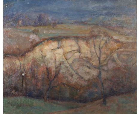 Strich-Chapell, WalterStuttgart 1877 - 1960 Sersheim. "Steinbruch bei Gross(s)achsenheim", Landschaftsansicht mit verdunkelte