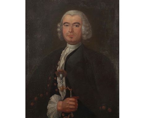 Portraitist des 18. Jh.Frankreich, um 1750, "Medicus", halbfiguriges Portrait eines Mannes in Frontalansicht, wohl ein studie