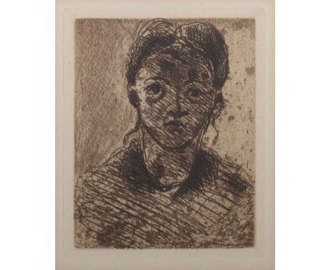 Cézanne, PaulAix-en-Provence 1839 - 1906 ebd., französischer Maler. "Tête de Jeune Fille", Portrait eines Mädchens, in der Pl
