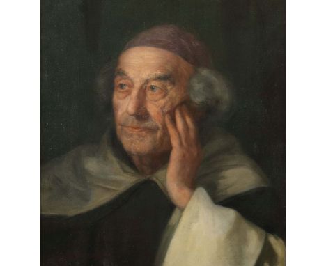 Carstens, Julius VictorNusse 1849 - 1908 Pasing, deutscher Maler. "Portrait eines Geistlichen", Bildnis eines älteren Mannes 