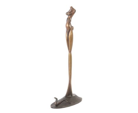 Wunderlich, PaulEberswalde 1927 - 2010 Saint-Pierre-de-Vassols, Provence. "Eva mit der Schlange", 1998, Bronze patiniert, sur