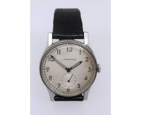 Longines, a vintage gents wristwatch with sub-second dial, case diameter 30mm.