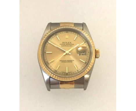 Rolex, a gents 1996 Oyster Perpetual Datejust bi metal wristwatch, model 16233, well kept with original box, outer box, guara