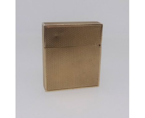 A 9ct gold lighter, with engine turned body, approx 29.3gms.