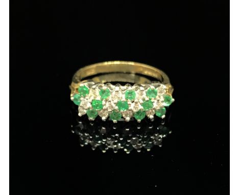 A 9ct multi stone ring, size L.