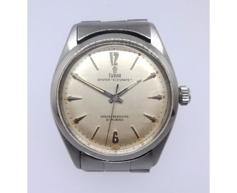 Tudor, a gents Oyster Elegante wristwatch model 7960, the back plate marked 215297, case diameter 34mm, with extra links and 