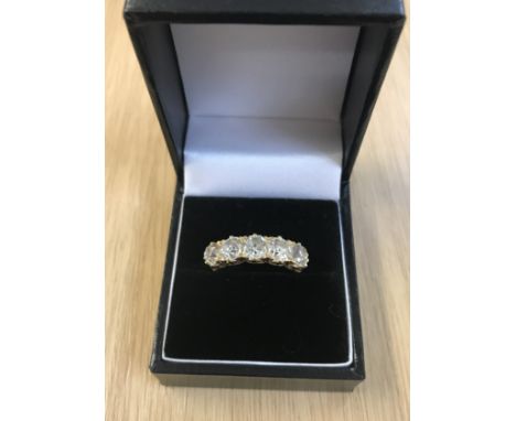 A good diamond five stone ring, total diamond weight approx 3 carats, size P.
