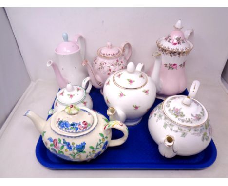 A tray of Masons Regency teapot, further teapots by Duchess, Tuscan etc 