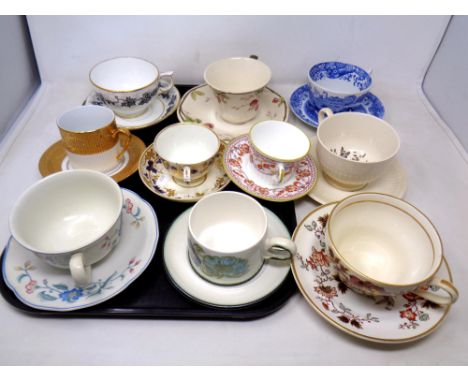 A tray of various tea cup and saucer sets including Wedgwood, Villeroy &amp; Boch, Spode Italian etc 