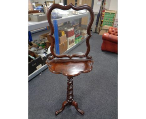 A Victorian barley twist tripod screen 