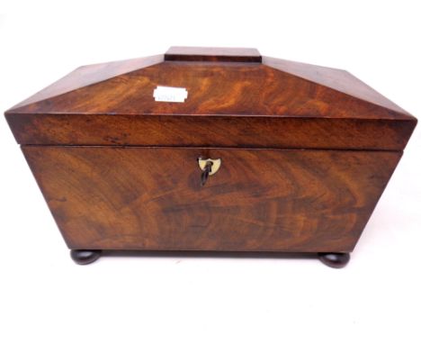 A Regency sarcophagus tea caddy 