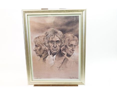 Adrian Parkiss, Admiral Lord Nelson, lithograph, signed and numbered 1/2005 also signed by Anna Tribe, 70cm x 30cm.