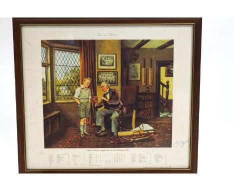Cricket, A 25" x 22" print by A L Grace - England v Australia September 1880, original done for Gunn and Moore, Limited Editi