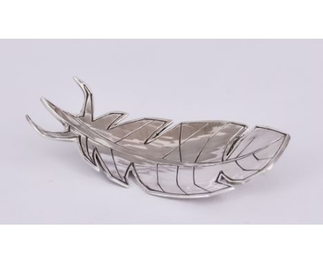An Elizabeth II Silver Feather Pattern Caddy Spoon, by James Dougall, London 2019, cut and naturalistically engraved, 3.25ins