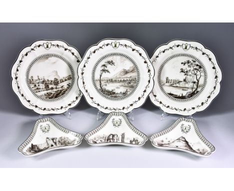 A Selection of Wedgwood Queen's Ware 'Genius Collection' Dishes and Plates after originals from the 'Frog' service commission
