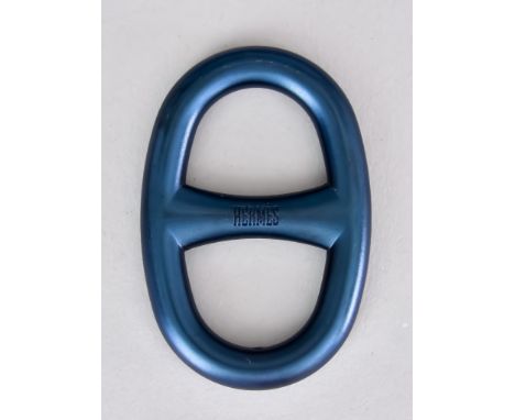 A Hermes Blue Steel Chain D'Ancre Scarf Ring,&nbsp;2.25ins wide