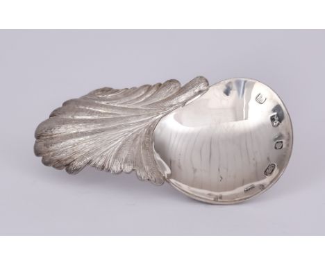 An Elizabeth II Silver "Swan Like" Caddy Spoon, by Zoe Watts, Sheffield 2015, with polished and shaped bowl and chased and cr