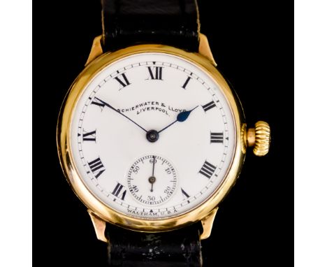 A Gentleman's Manual Wind Wristwatch, Circa 1907,&nbsp;by Waltham,&nbsp;retailed by Schierwater &amp; Lloyd of Liverpool, Mod