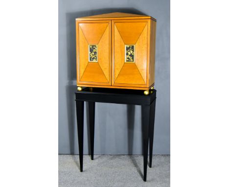 'The Fossil Cabinet' - Modern East Indian satinwood and Macassar ebony lined collector's cabinet by Michael Westgate, the rai