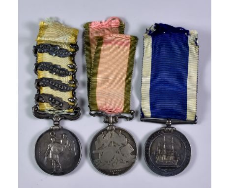  A Group of Three Medals, to R. Pendle, comprising - Victoria Crimea 1854 medal, with Sebastapol, Inkerman, Balaclava and Alm