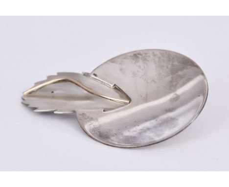 An Elizabeth II Silver "Gold Heritage" Caddy Spoon, by Darren McConnell, London 2008, with circular bowl, and Aromatic Russet