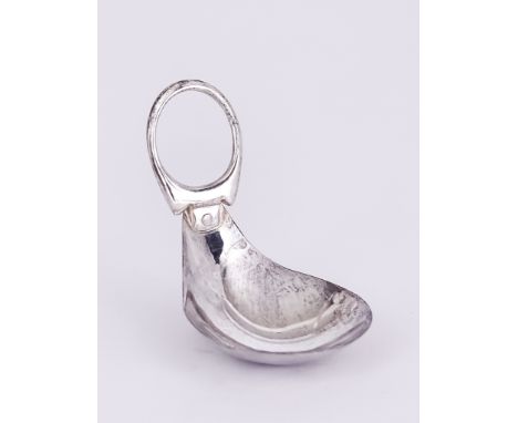 An Elizabeth II Silver "Ring Pull" Caddy Spoon, by Rebecca H Joselyn, London 2015, with plain bowl and ring pull pattern hand