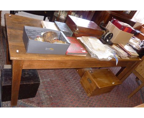 Rectangular Farmhouse light oak dining table on square legs, 72" long x 29" wide