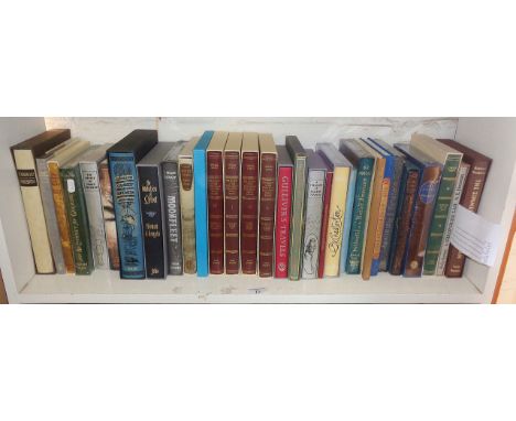 Shelf of Folio Society books and classic novels