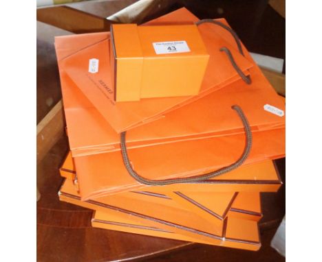 Quantity of Hermes scarf empty boxes and bags
