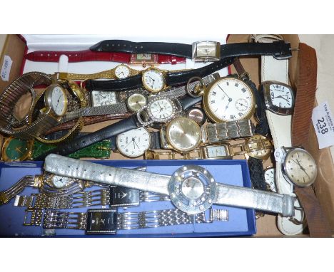 Collection of vintage and modern wrist watches. Makers include Timex, Pilot, Sekonda, Smiths pocket watch, etc.