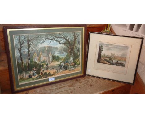After Myles Birket Foster (1825-1899) engraving of "The Happy Homes of England - Christmas Holidays", together with a colour 