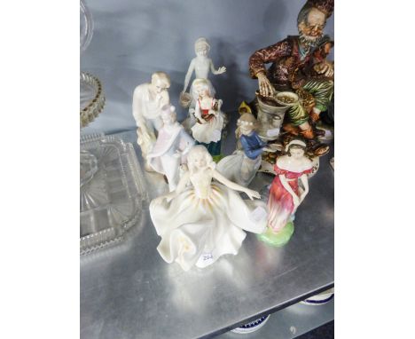 SEVEN ROYAL DOULTON, NAO AND OTHER FIGURES (7) 