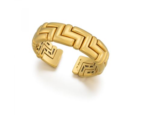 BULGARIGold-Armspange. Herkunft: Italien. Datierung: Um 1980/1990. Material: 750/- Gelbgold, Punze. Gesamtgewicht: ca. 108,0 