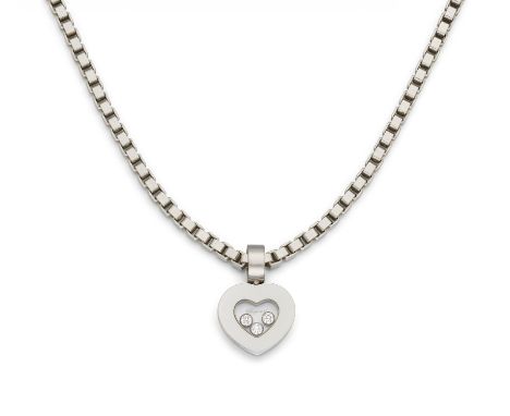 CHOPARDHappy Diamonds. Anhängerkette. Herkunft: Schweiz, Genf. Material: 750/- Weißgold, Punze. Gesamtgewicht: ca. 41,5 g. Ma